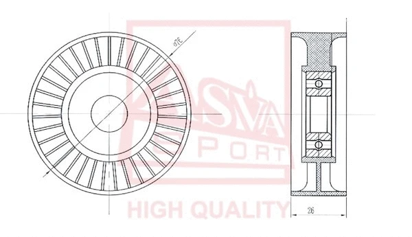 Tensioner Pulley, V-belt (MBBP-002)