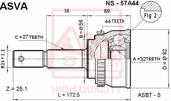 Joint Kit, drive shaft (NS-57A44)