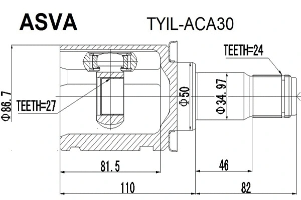 Joint Kit, drive shaft (TYIL-ACA30)