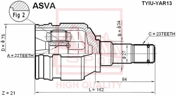 Joint Kit, drive shaft (TYIU-YAR13)