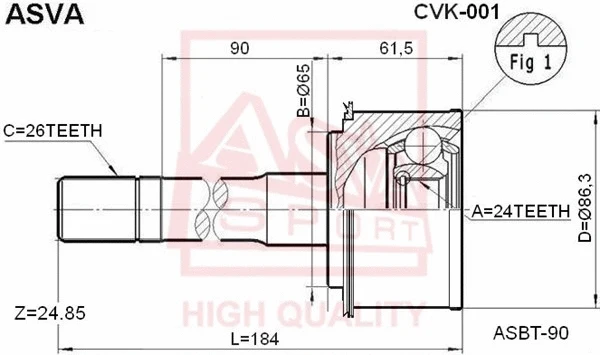 Joint Kit, drive shaft (CVK-001)