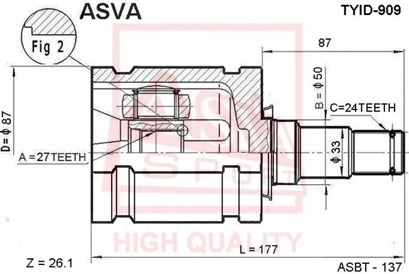 Joint Kit, drive shaft (TYID-909)