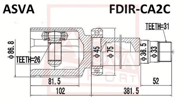 Joint Kit, drive shaft (FDIR-CA2C)