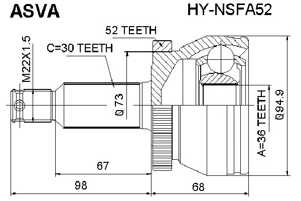 Joint Kit, drive shaft (HY-NSFA52)