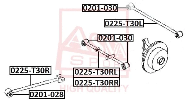 Mounting, control/trailing arm (0201-030)