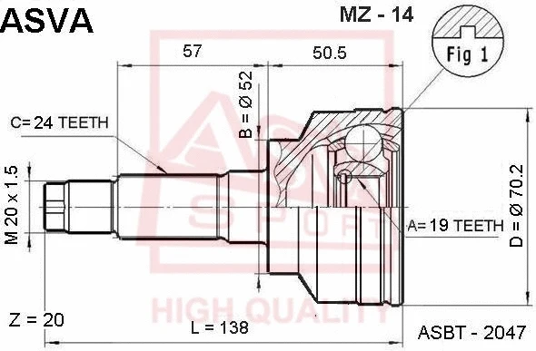 Joint Kit, drive shaft (MZ-14)