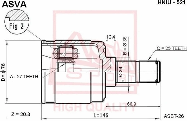 Joint Kit, drive shaft (HNIU-521)