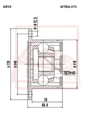 Joint Kit, drive shaft (MTRIU-V75)