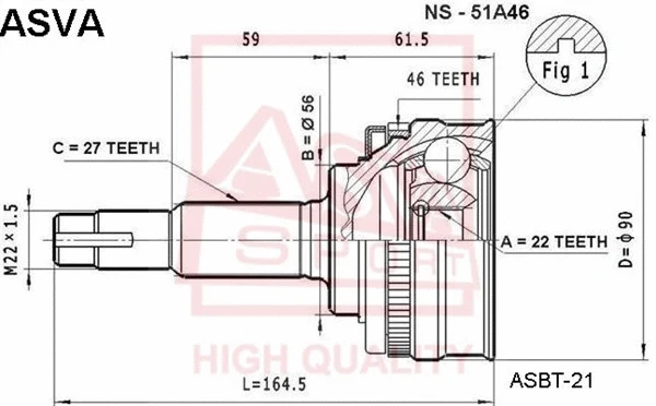 Joint Kit, drive shaft (NS-51A46)