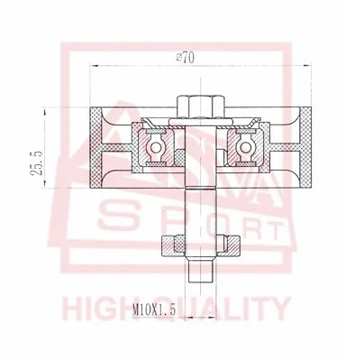 Tensioner Pulley, V-belt (FDBP-007)