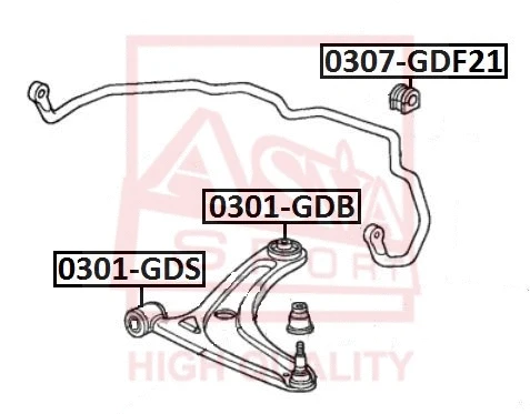 Mounting, control/trailing arm (0301-GDB)