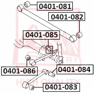 Mounting, control/trailing arm (0401-085)