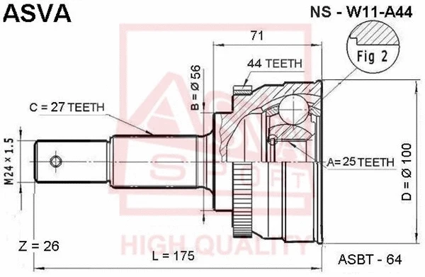 Joint Kit, drive shaft (NS-W11A44)
