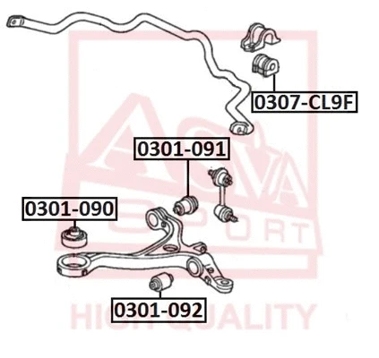 Mounting, control/trailing arm (0301-090)