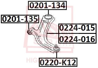 Mounting, control/trailing arm (0201-134)