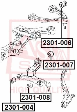 Mounting, control/trailing arm (2301-007)