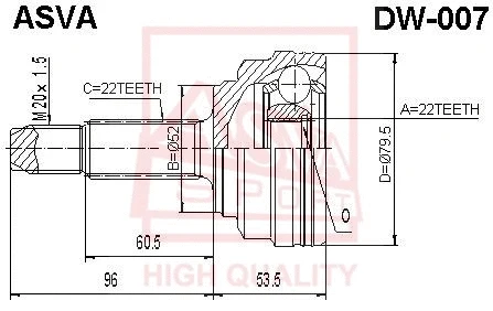 Joint Kit, drive shaft (DW-007)