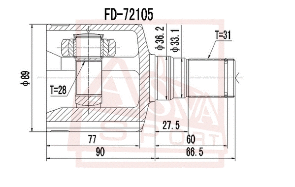 Joint Kit, drive shaft (FDIL-CA2E)