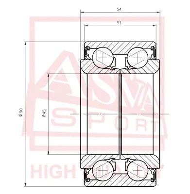 Wheel Bearing (DAC45900051-54)