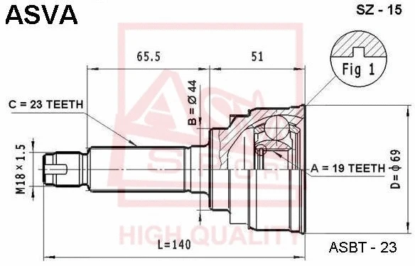 Joint Kit, drive shaft (SZ-15)
