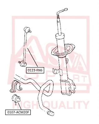 Bushing, stabiliser bar (0107-ACM20F)