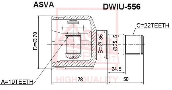 Joint Kit, drive shaft (DWIU-556)