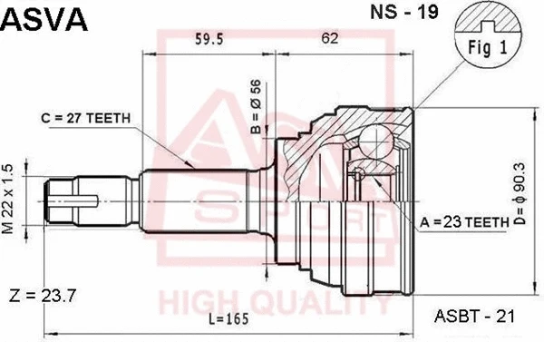 Joint Kit, drive shaft (NS-19)