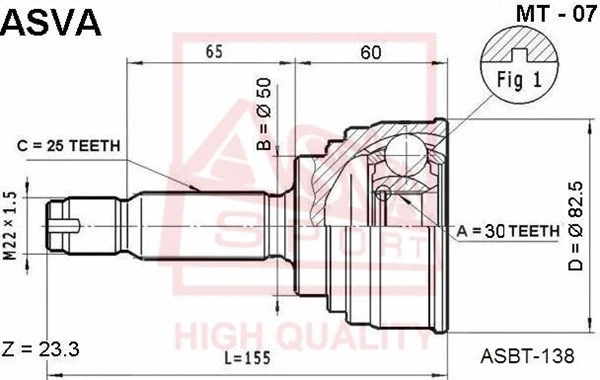Joint Kit, drive shaft (MT-07)