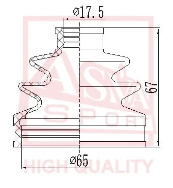 Bellow, drive shaft (ASBT-2191)
