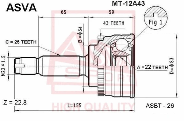 Joint Kit, drive shaft (MT-12A43)