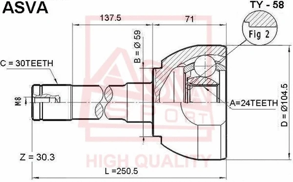 Joint Kit, drive shaft (TY-58)