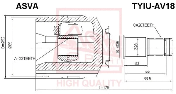 Joint Kit, drive shaft (TYIU-AV18)