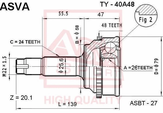 Joint Kit, drive shaft (TY-40A48)