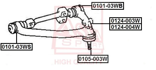 Mounting, control/trailing arm (0101-03WB)
