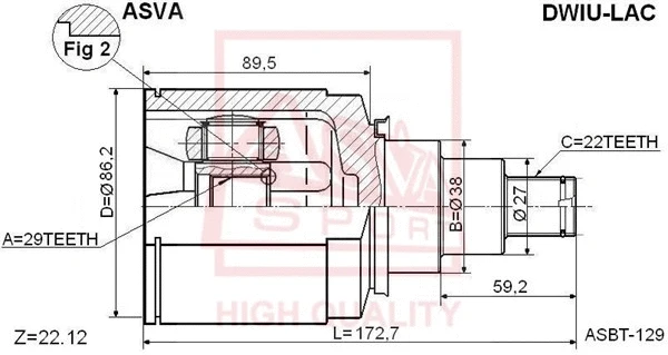 Joint Kit, drive shaft (DWIU-LAC)