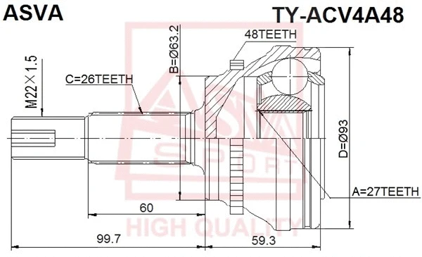 Joint Kit, drive shaft (TY-ACV4A48)