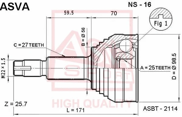 Joint Kit, drive shaft (NS-16)