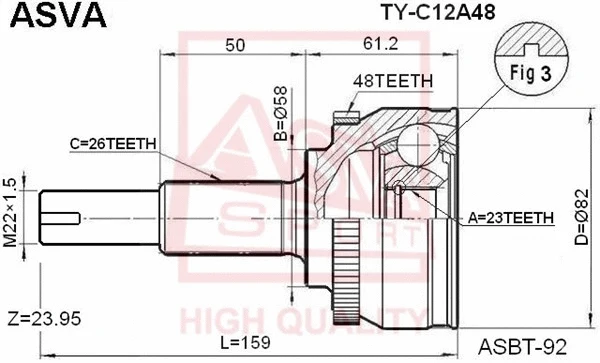 Joint Kit, drive shaft (TY-C12A48)