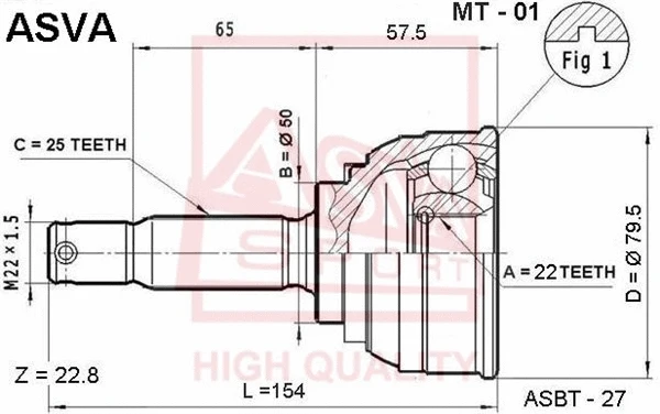 Joint Kit, drive shaft (MT-01)