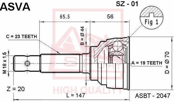 Joint Kit, drive shaft (SZ-01)