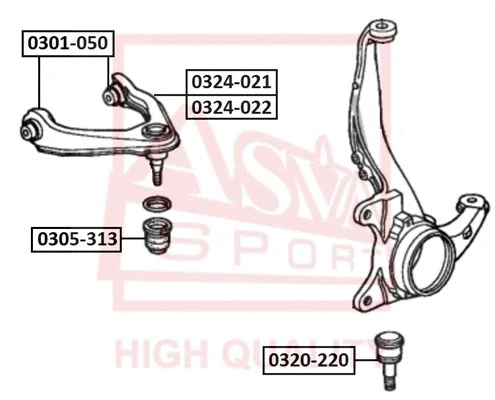 Mounting, control/trailing arm (0301-050)
