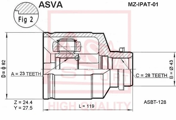 Joint Kit, drive shaft (MZ-IPAT-01)
