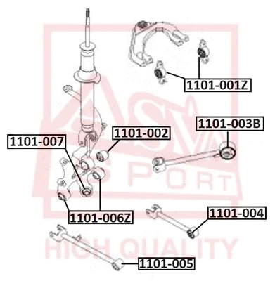 Mounting, control/trailing arm (1101-003B)