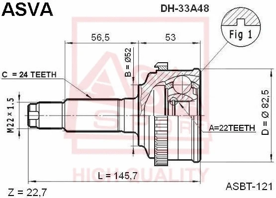 Joint Kit, drive shaft (DH-33A48)