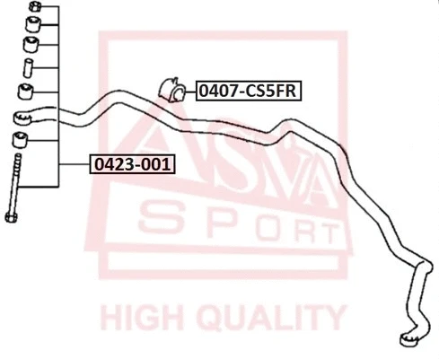 Bushing, stabiliser bar (0407-CS5FR)