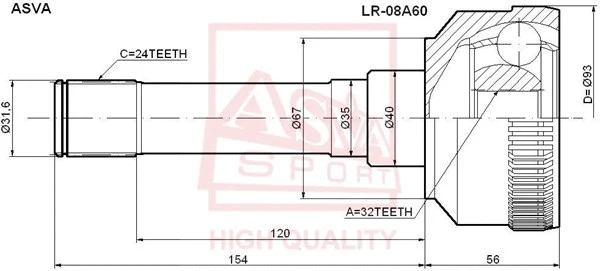 Joint Kit, drive shaft (LR-08A60)