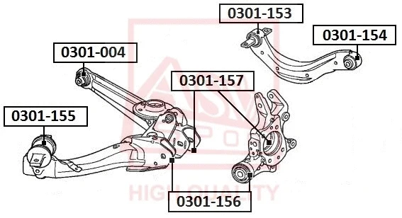 Mounting, control/trailing arm (0301-155)