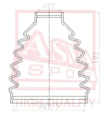 Bellow, drive shaft (ASBT-ZZE15)