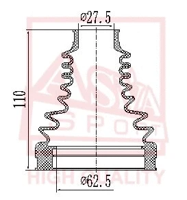 Bellow, drive shaft (ASBT-INXE70)