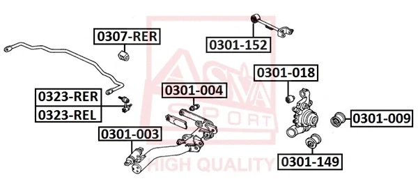 Mounting, control/trailing arm (0301-149)